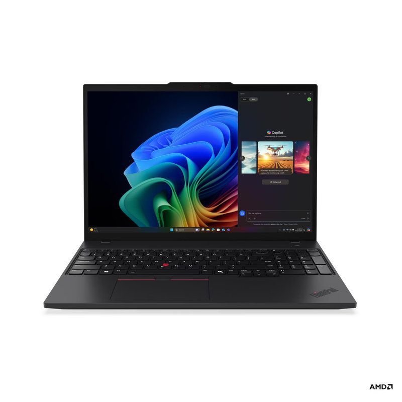 Laptop Lenovo ThinkPad T16 G4 21QN0018BM, 16 inch 1920 x 1200 pixeli, AMD Ryzen 5 340 (8 C / 16 T, 2.0 GHz - 5.0 GHz, 16 MB cache, 28 W), 32 GB LPDDR5x, 512 GB SSD, AMD AMD Radeon Graphics, Windows 11 Pro, Tastatura English US, Negru