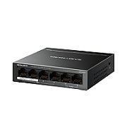 6-Port Gigabit Desktop Switch with 4-Port PoE+ PORT: 4× Gigabit PoE+ Ports, 2× Gigabit Non-PoE Ports SPEC: Compatible with 802.3af/at PDs, 65 W PoE Power, Desktop Steel Case, Wall Mounting FEATURE: Extend Mode for 250m PoE Transmitting, Priority Port 1-2, Isolation Mode, PoE Auto Recovery, Plug and
