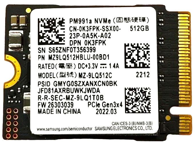 SSD Samsung PM9C1b 512 GB PCIe 4.0 x4 M.2 2230