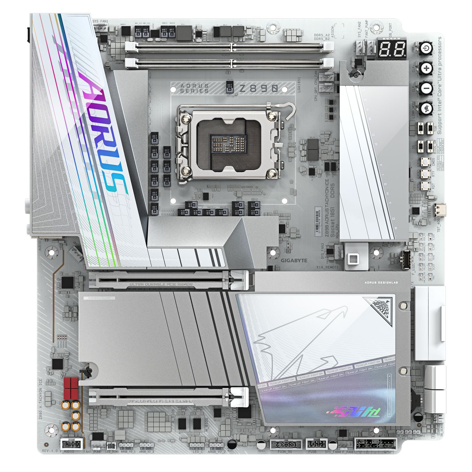 Placa de baza GIGABYTE Z890 AORUS TACHYON ICE, socket 1851, 2x DDR5 UDIMM, 4x SATA, 4x NVMe, 14x USB-A, 4x USB-C, E-ATX