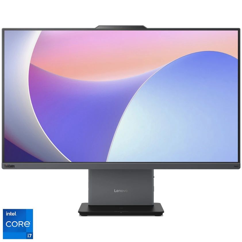 All-In-One Lenovo ThinkCentre neo 50a 27 Gen 5 AIO 12SB0054RI, 27 inch 1920 x 1080 pixeli, AMD Ryzen 5 7240H (6 C / 12 T, 3.0 GHz - 4.5 GHz, 16 MB cache, 45 W), 16 GB DDR5, 1 TB SSD, AMD AMD Radeon Graphics 0 GB, Windows 11 Pro, Luna Grey