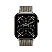 Apple Watch Series 11 GPS + Cellular 46mm Natural Titanium Case with Stone Grey Sport Band - S/M
