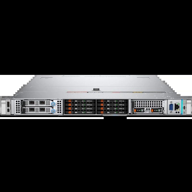 Server DELL PowerEdge R770, Rack 1U, 2 x Intel Xeon 6505P (12 C / 24 T, 2.20 GHz - 3.00 GHz, 48 MB cache, 150 W), 64 GB DDR5, 1 x 480 GB SSD, Fara, 8 x SFF, DELL PERC H965i, Fara, 2 x 800 W
