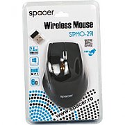 MOUSE  Spacer, PC sau NB, wireless, 2.4GHz, optic, 800/ 1200/1600 dpi, butoane/scroll 6/1, rezolutie selectabila, buton ON/OFF, negru,  SPMO-291  45503292 (include TV 0.15 lei)