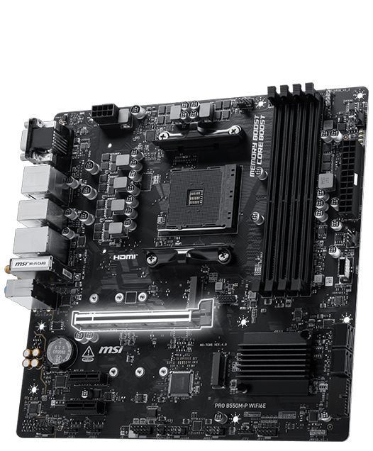 PRO B550M-P WIFI6E, AM4, DDR5, BT, mATX, Negru