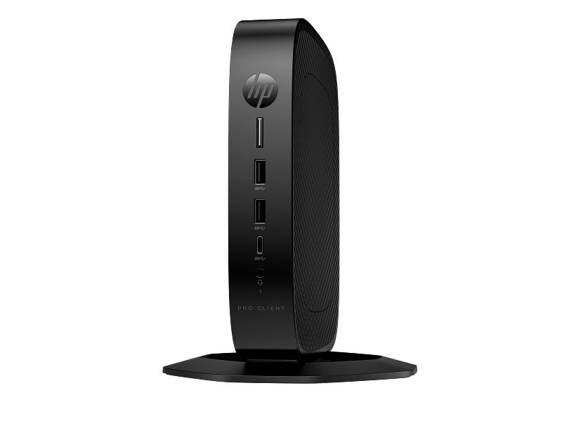 Desktop PC HP Pro T550 Thin Client USFF UCFF, Intel Celeron J6412 (4 C / 4 T, 2.0 GHz - 2.6 GHz, 1.5 MB cache, 10 W), 8 GB DDR4, 64 GB (eMMC) eMMC, Fara unitate optica, Intel Intel UHD Graphics Partajata, Adaptor extern 65 W, Windows 10 IOT Enterprise
