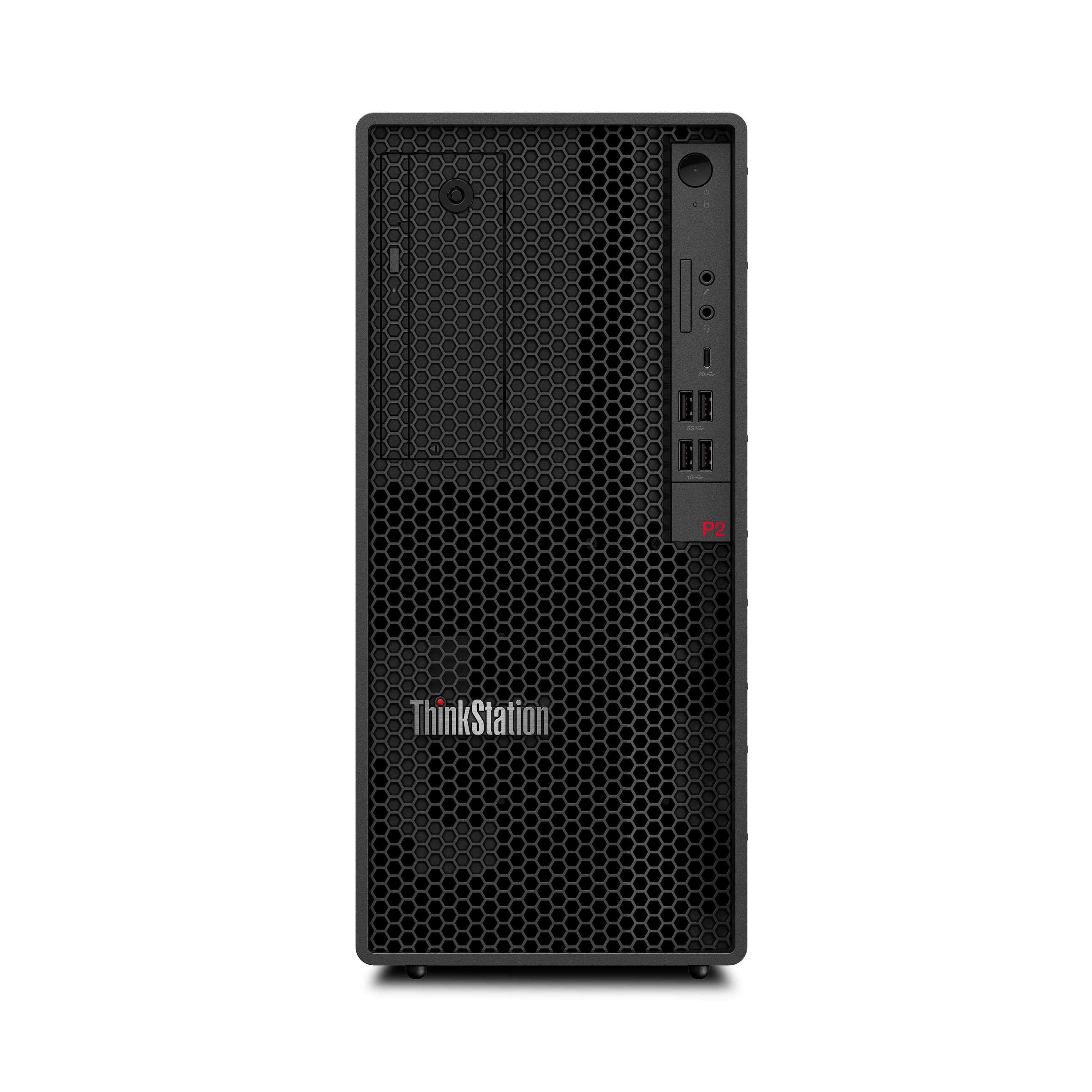 Desktop PC Lenovo ThinkStation P2 Tower Gen 2 Tower, Intel Core Ultra 5 225 (10 C / 10 T, 3.3 GHz - 4.9 GHz, 24 MB cache, 65 W), 16 GB DDR5, 512 GB Tip SSD: M.2 2280 PCIe 4.0x4 NVMe, Fara unitate optica, Intel Intel Graphics Partajata, 500 W, Windows 11 Pro