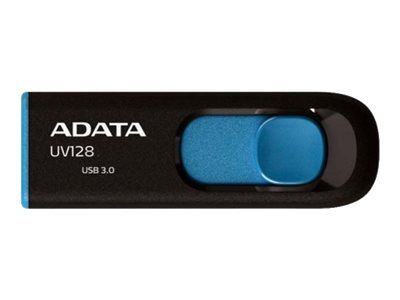 ADATA AUV128-32G-RBE Unitate flash Adata UV128 32GB USB3, fara capac, retractabil, negru si albastru
