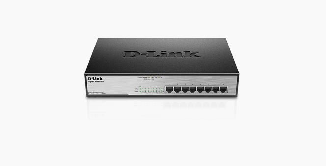 Switch D-Link DGS-1008MP, 8 porturi 10 / 100 / 1000 MBs