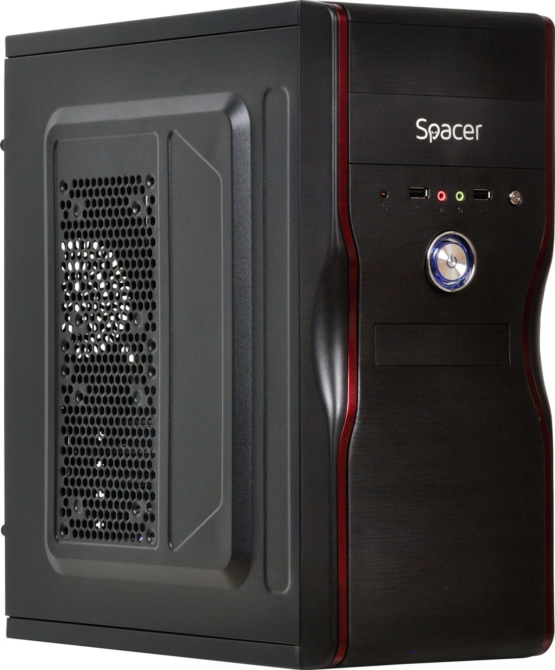 CARCASA  SPACER, Middle Tower, ATX,  NEW MERCURY , 500 (250W for 500W Desktop PC), USB 2.0 x 2, Jack 3.5mm x 2,   SPC-NEW MERCURY